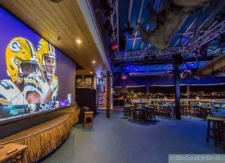 Watching football in restaurant