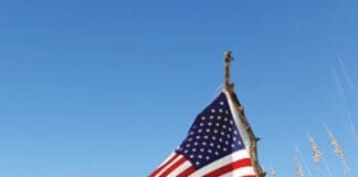 flag on beach