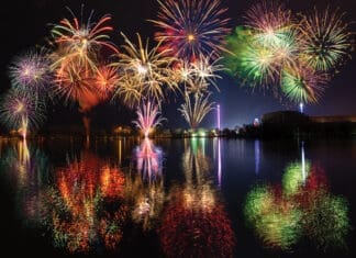 waterfront, fireworks,summer