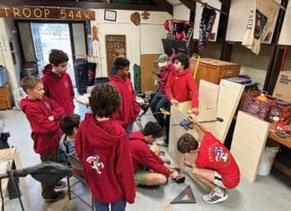 Eagle Scout’s Team Creates Flag Retirement Boxes