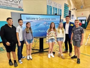 Destin City Government Week Mayor Wagner with Students