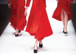 Fashion week themed photograph runway show finale