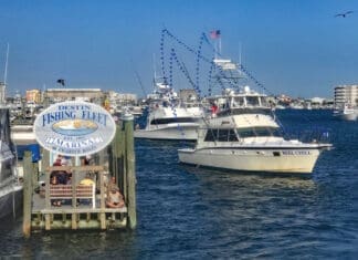 Destin Blessing of the Fleet blessing boats in water