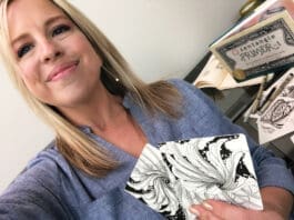 Warrior Arts Melanie Moore teaching virtual WA zentangle class
