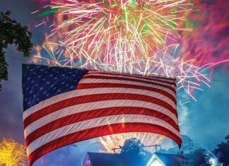 Baytowne Fireworks and Flag