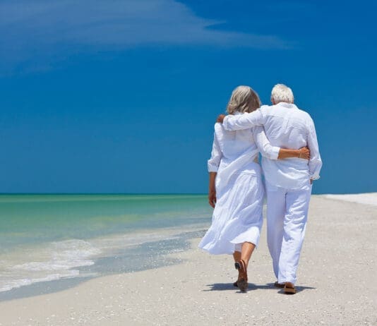 Seniors on beach