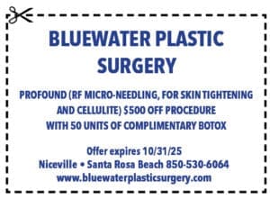 Destin Life Coupons 2025 Sept Bluewater Plastic Surgery
