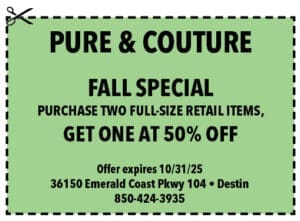 Destin Life Coupons 2025 Sept Pure and Couture