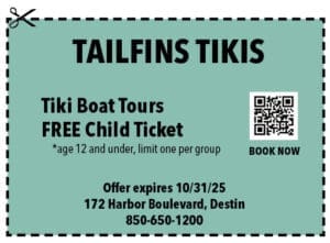 Destin Life Coupons 2025 Sept Tailfins Tiki