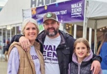 Wal for Alz Brook Batson husband Danny Batson and daughter Eleanor Batson