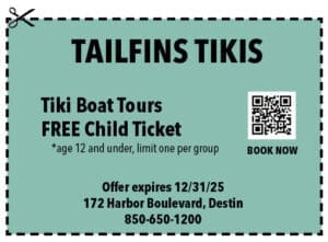 Destin Life Coupons 2025 Dec Tailfins Tikis