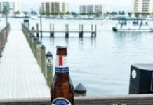 Boathouse food with view