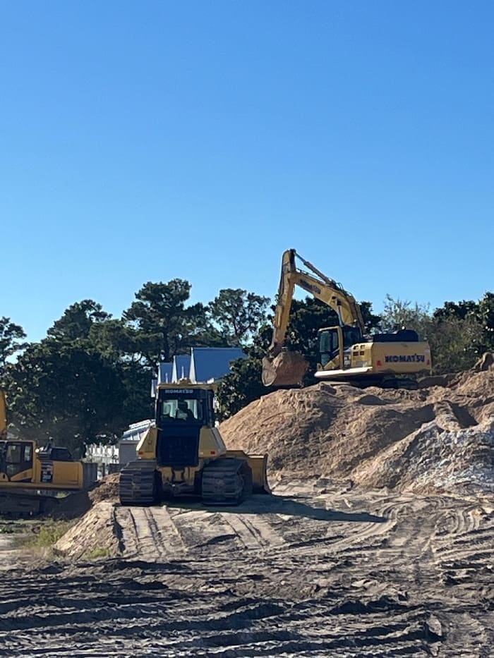 H&T knocking down Dirt Stockpile 10 22 25 DestinCrossTownConnector