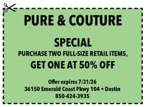 Destin Life coupons 0426 Pure Couture