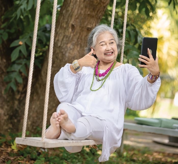 Tortoise Older lady swinging iStock 2168569975