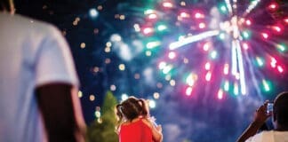 Baytowne 4th Fireworks Dad Shoulders