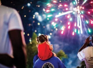 Baytowne 4th Fireworks Dad Shoulders